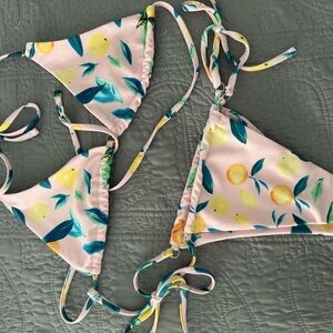 Lemon Print Bikini Set